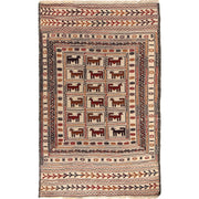 Handmade Soumak Kelim 3' 11" x 6' 6" - No. AL20985