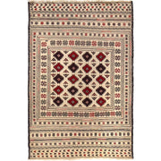 Handmade Soumak Kelim 4' 3" x 6' 4" - No. AL36611