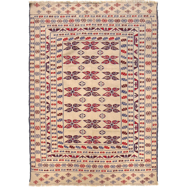 Handmade Soumak Kelim 4' 1" x 5' 10" - No. AL25244