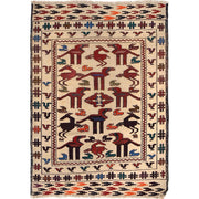 Handmade Soumak Kelim 4' 1" x 5' 7" - No. AL93058