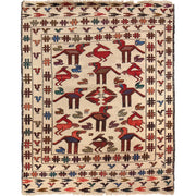 White Flat Weave Kelim 4' 5" x 5' 4" - No. AL96918