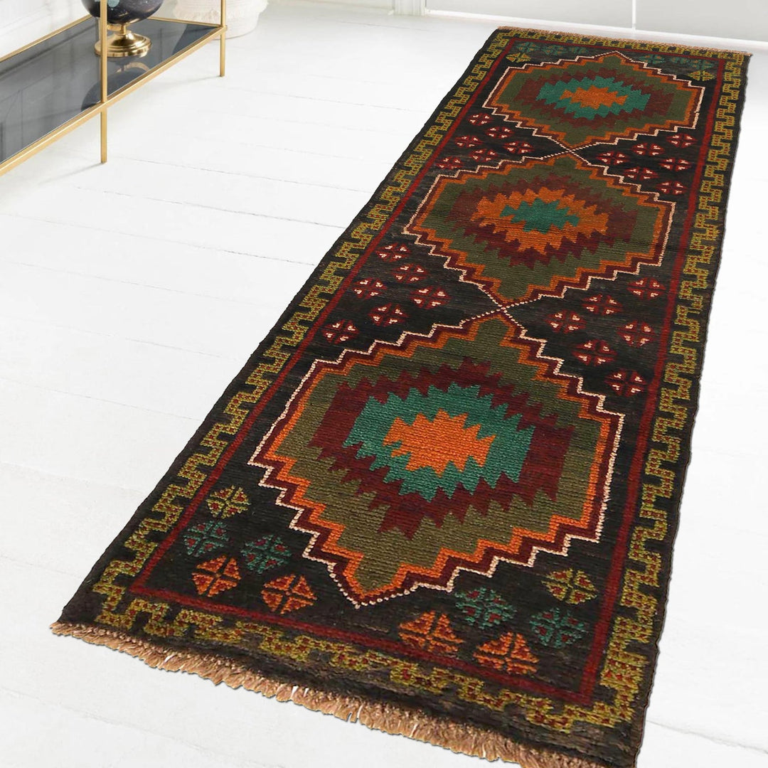 Black Color Baloch Runner 2' 0" x 6' 8" - No. AL78146