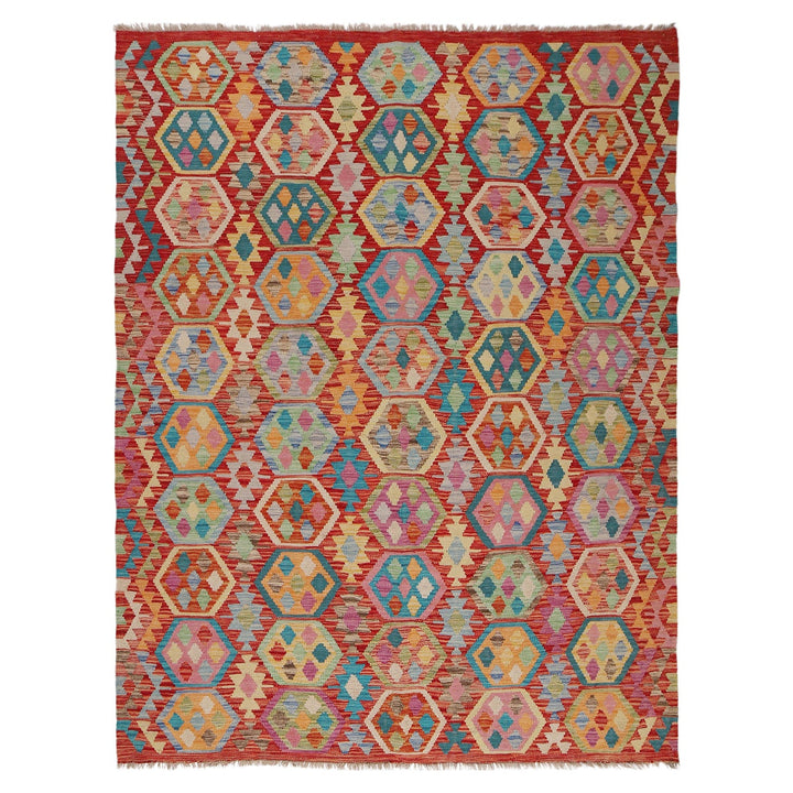 Hand Knotted Afghan Style Kilim 5' 10" x 7' 9" - No. AL93359