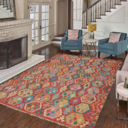 Hand Knotted Afghan Style Kilim 5' 10" x 7' 9" - No. AL93359