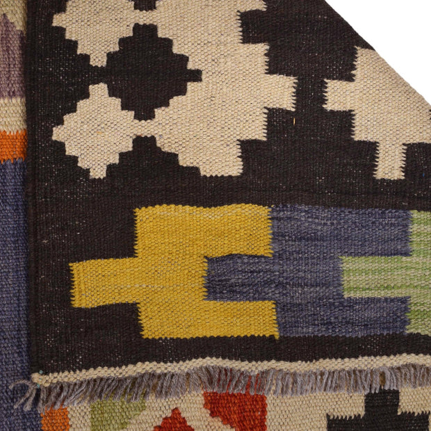 Colorful Flat-Weave Wool Kilim 7' 4" x 9' 10" - No. AL92683