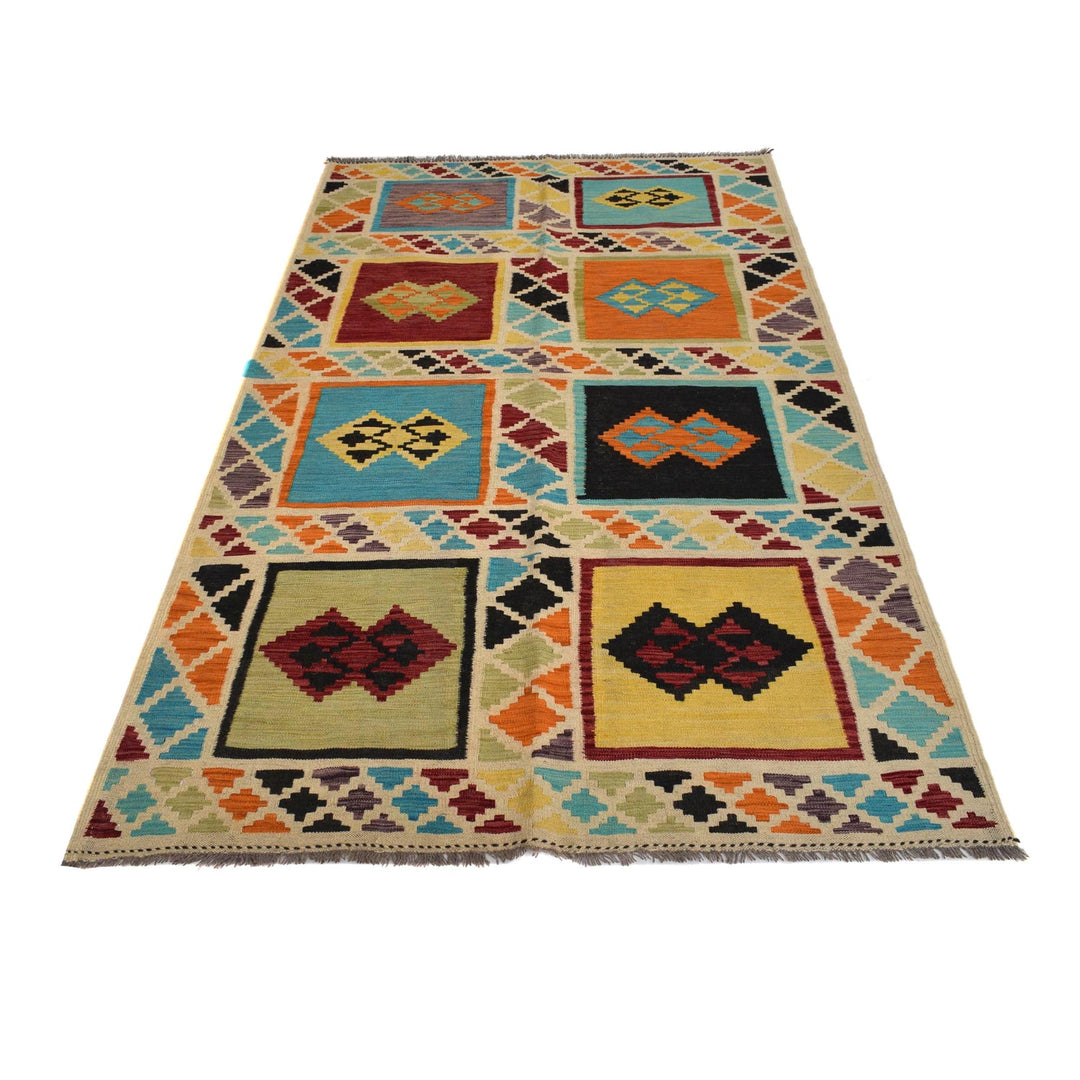 Hand Made Afghan Kilim 4' 5" x 7' 3" - No. AL71434