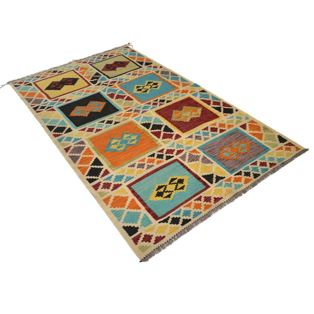 Hand Made Afghan Kilim 4' 5" x 7' 3" - No. AL71434