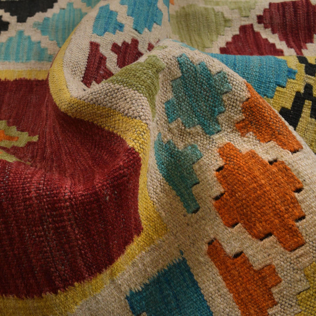 Hand Made Afghan Kilim 4' 5" x 7' 3" - No. AL71434