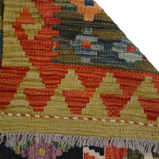 Hand Knotted Afghan Style Kilim Runner 2' 7" x 8' 2" - No. AL65673