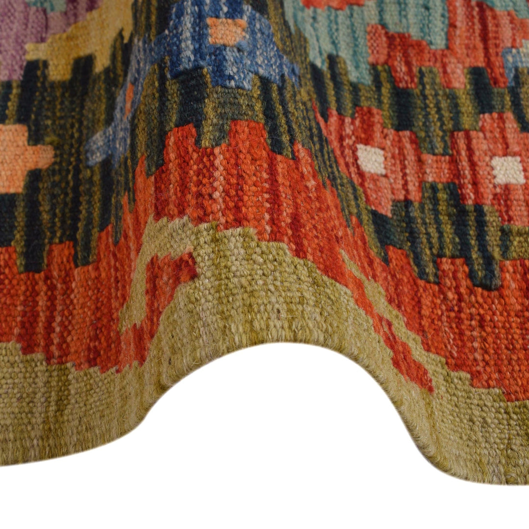 Hand Knotted Afghan Style Kilim Runner 2' 7" x 8' 2" - No. AL65673