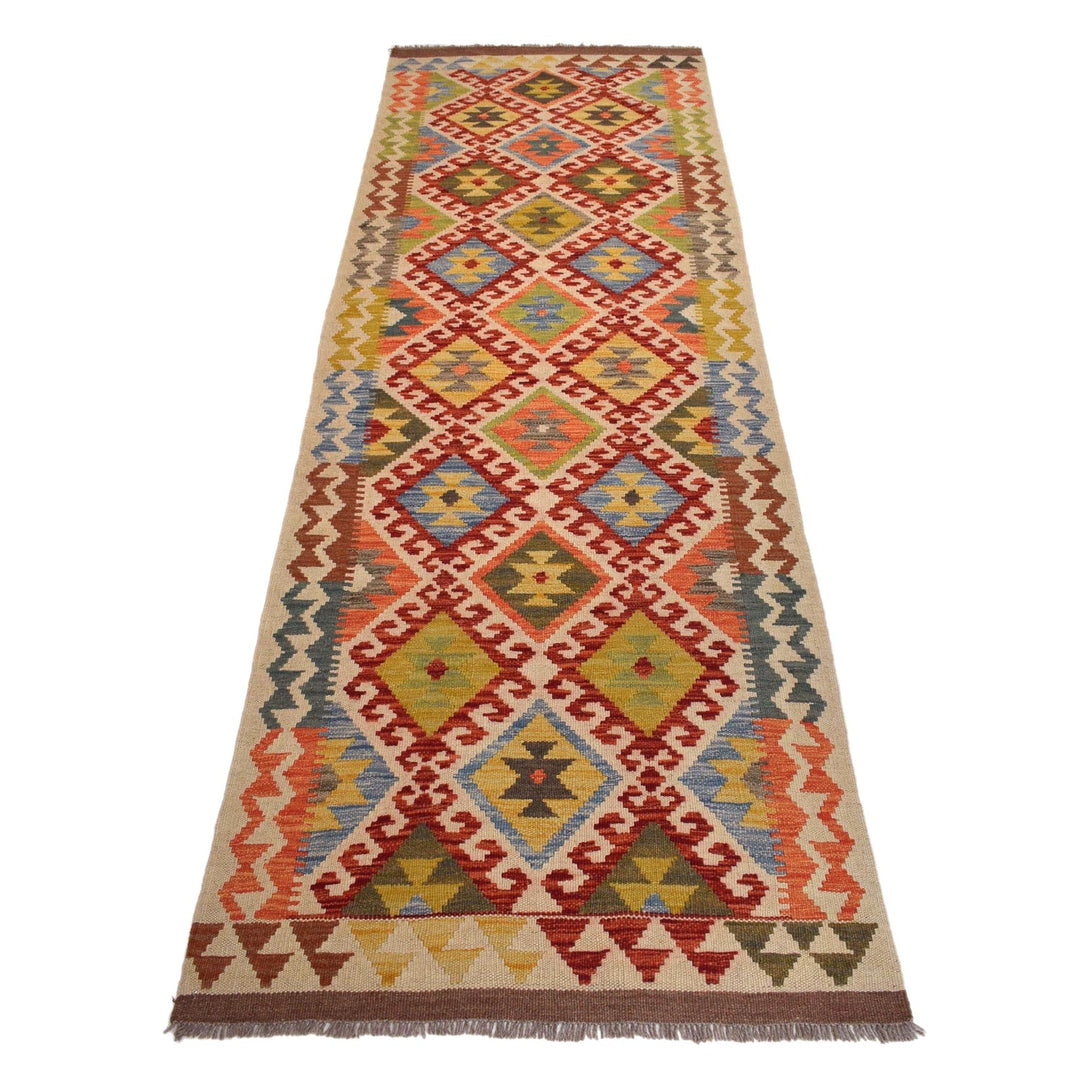 Handmade Turkish Design Wool Kilim Runner 2' 9" x 8' 10" - No. AL22192
