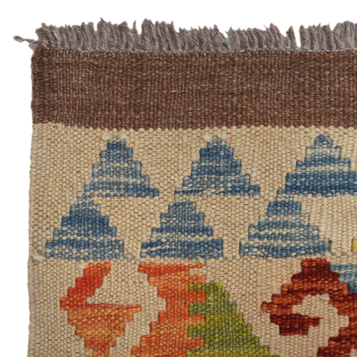 Handmade Turkish Design Wool Kilim Runner 2' 9" x 8' 10" - No. AL22192