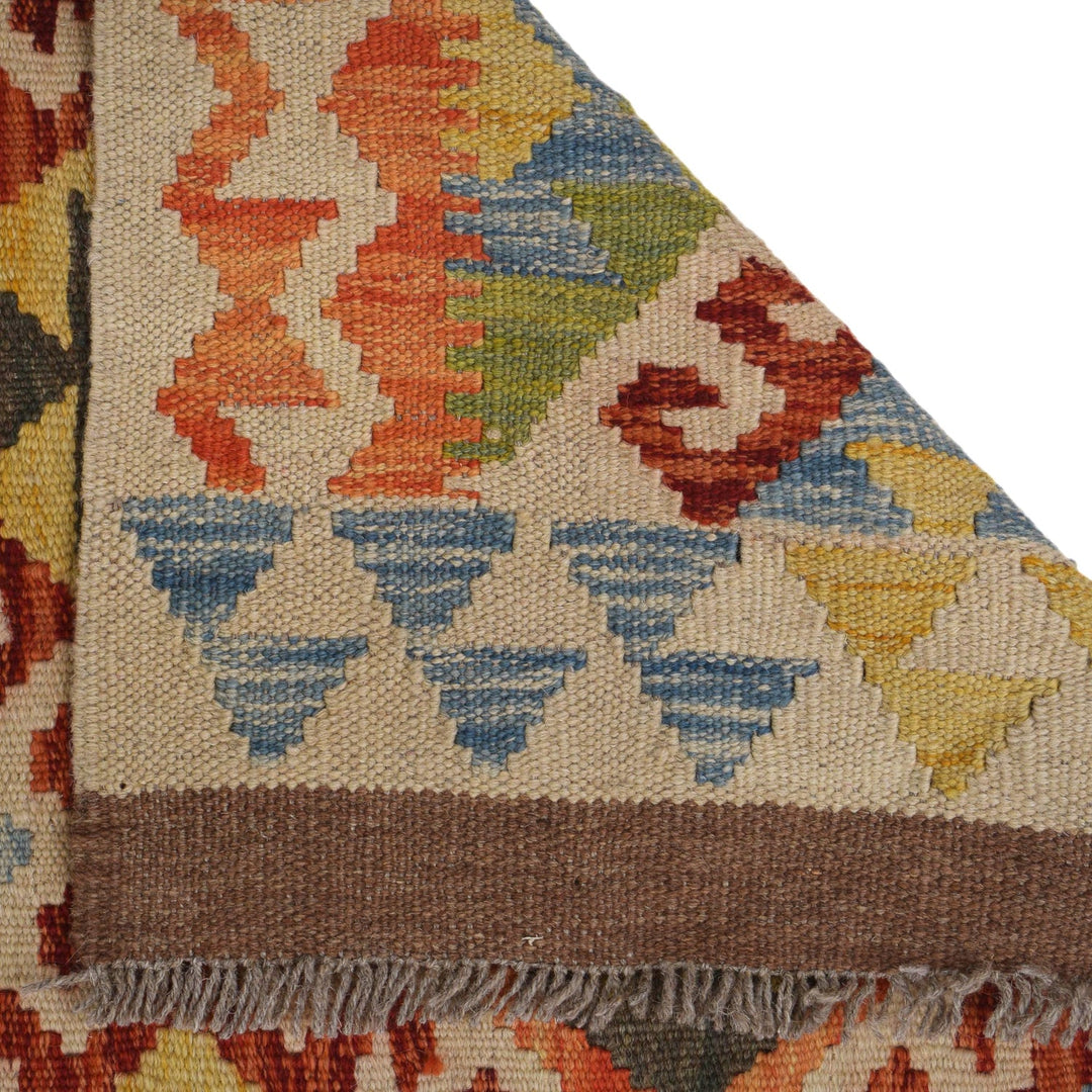 Handmade Turkish Design Wool Kilim Runner 2' 9" x 8' 10" - No. AL22192
