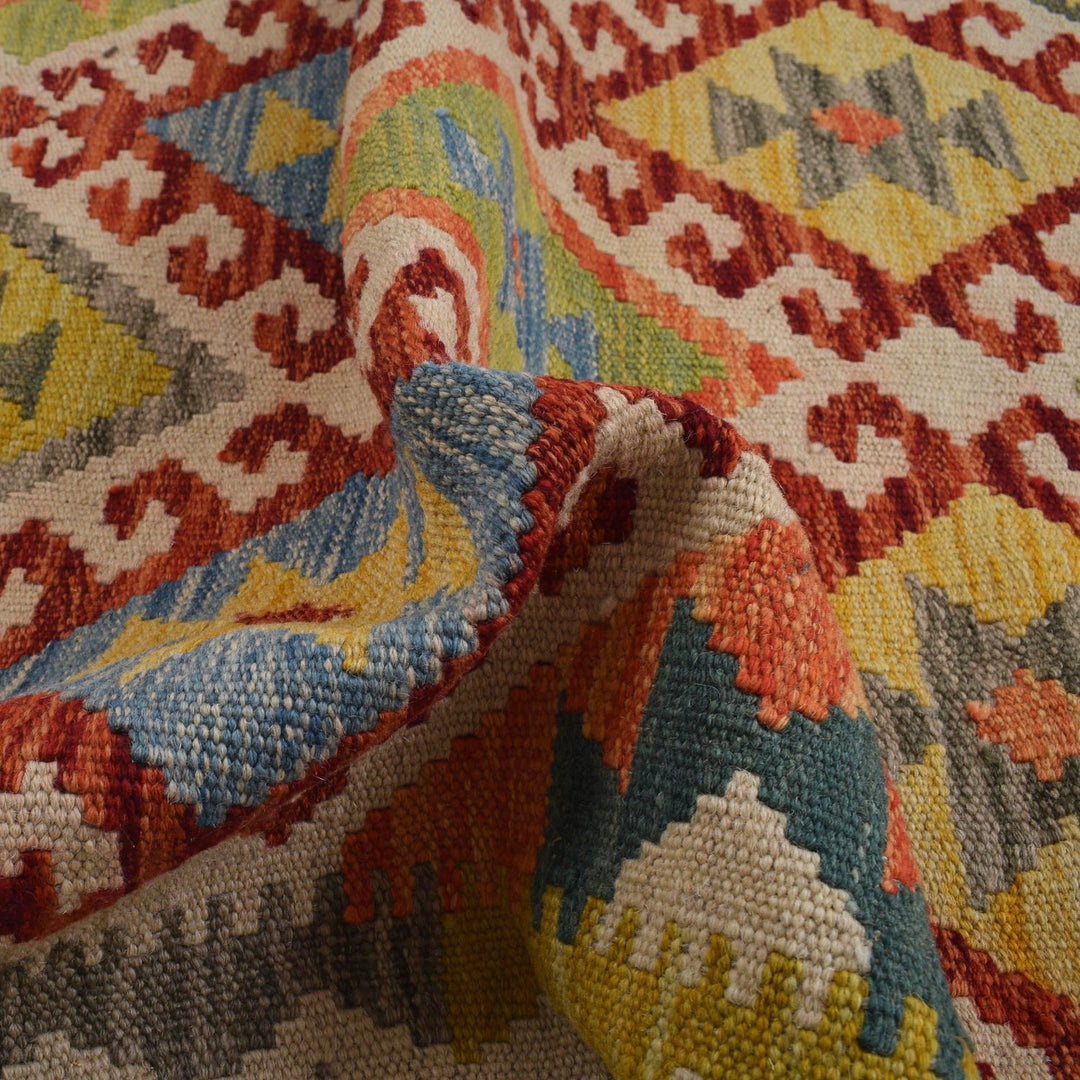 Handmade Turkish Design Wool Kilim Runner 2' 9" x 8' 10" - No. AL22192