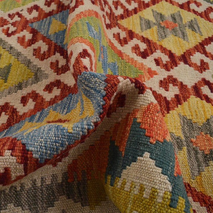 Handmade Turkish Design Wool Kilim Runner 2' 9" x 8' 10" - No. AL22192