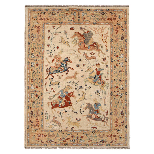 Handmade Picture Area Rug 4' 4" x 5' 10" - No. AL22151