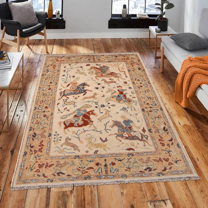Handmade Picture Area Rug 4' 4" x 5' 10" - No. AL22151