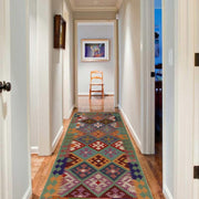 Hand Knotted Afghan Style Kilim Runner 2' 9"x 6' 9" - No. AL94608