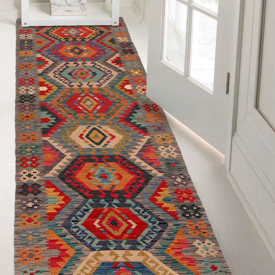 Long Chobi Kilim Runner 2' 10" x 9' 9" - No. AL70566