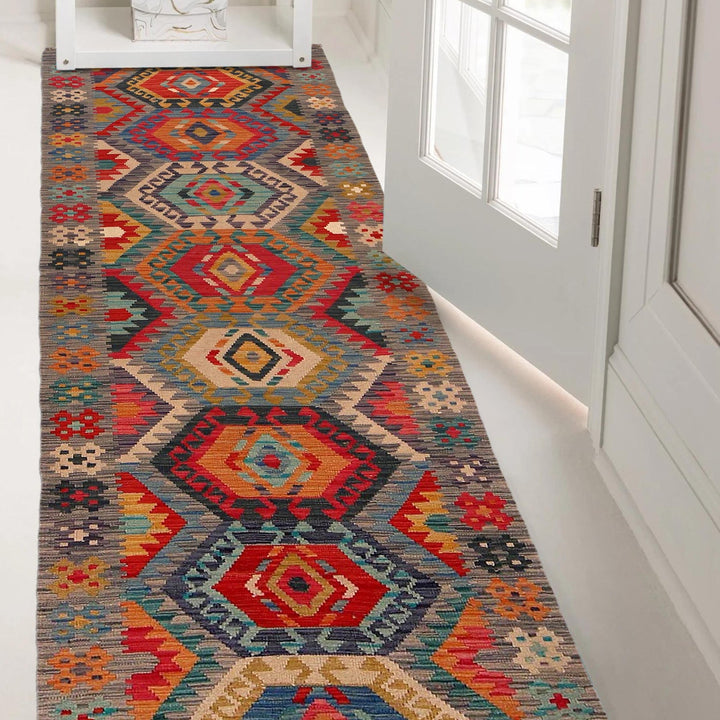 Long Chobi Kilim Runner 2' 10" x 9' 9" - No. AL70566