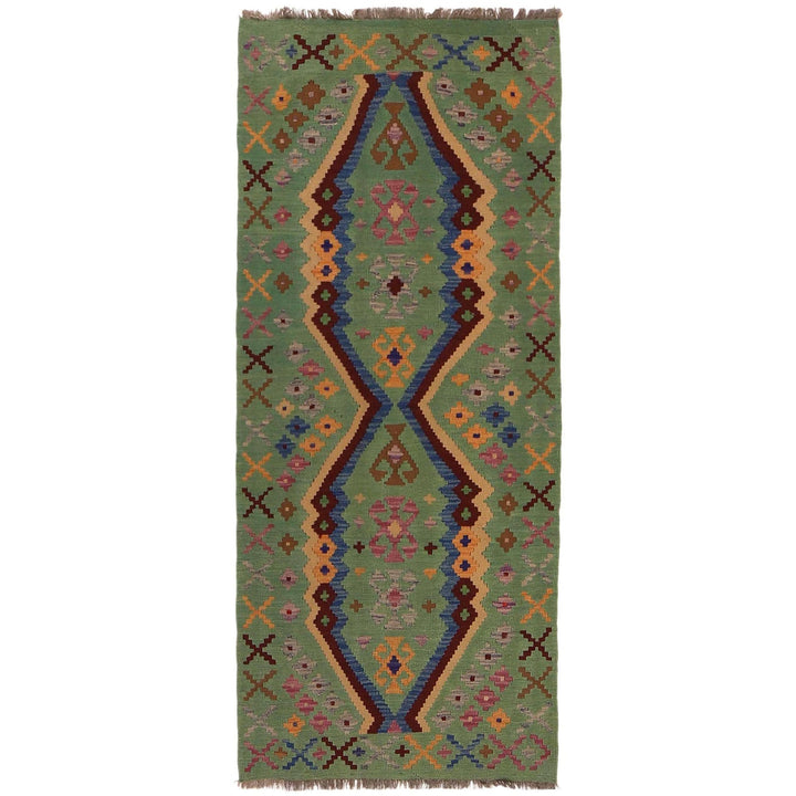 Hand Woven Wool Kelim Runner 2' 9"x 6' 3" - No. AL95537