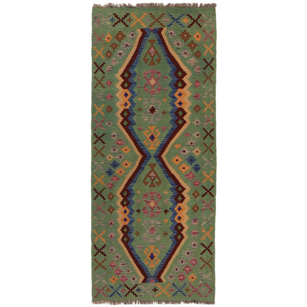 Hand Woven Wool Kelim Runner 2' 9"x 6' 3" - No. AL95537
