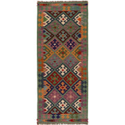 Handmade Turkish Design Wool Kilim Runner 2' 9"x 6' 7" - No. AL36212