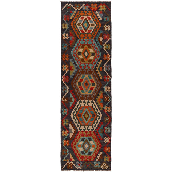 Hand Knotted Flatweave Kilim Runner 2' 9" x 9' 9" - No. AL70995