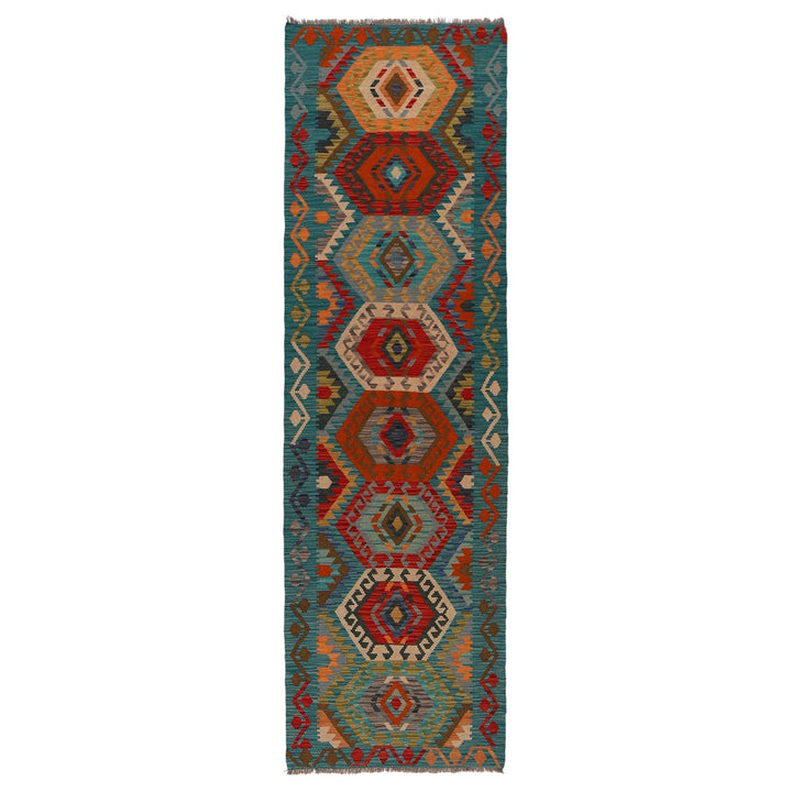 Handmade Afghan Vegetable Kilim Runner 2' 9" x 9' 8" - No. AL71691