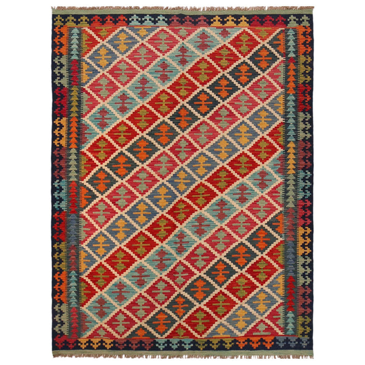 Hand Knotted Flatweave Kilim 5' 9" x 7' 9" - No. AL84541
