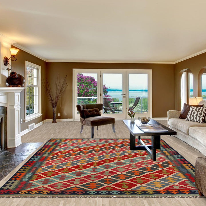 Hand Knotted Flatweave Kilim 5' 9" x 7' 9" - No. AL84541