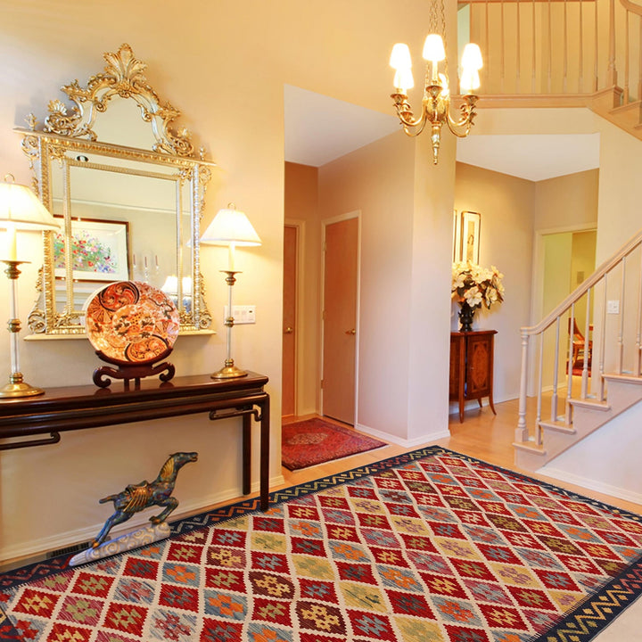 Hand Made Afghan Kilim 5' 1" x 8' 2" - No. AL55629