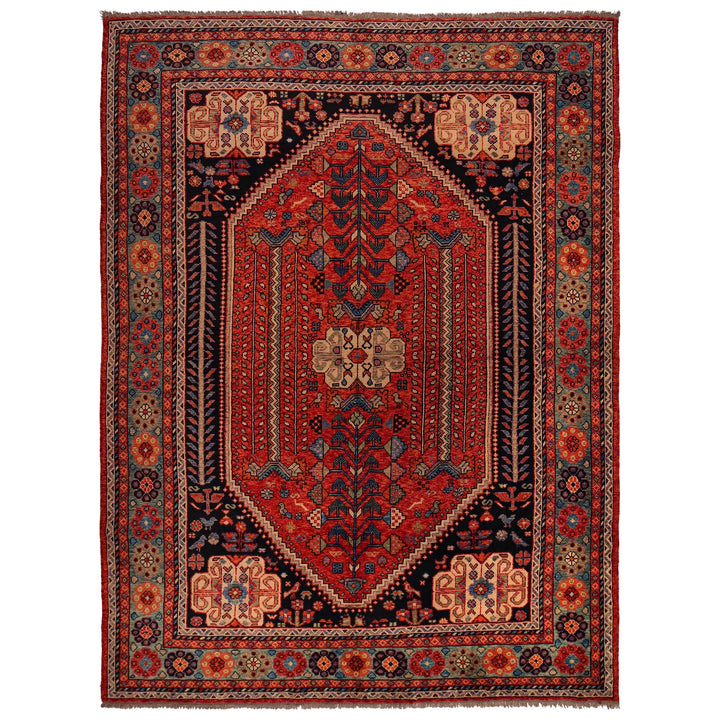 Afghan Shirazi Rug 8' 3" x 11' 2" Hand-Knotted