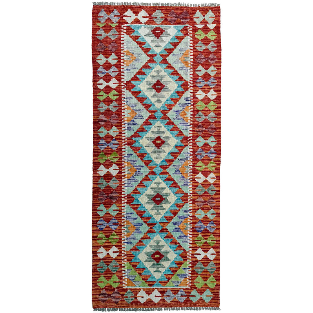 Afghan Vegetable Kilim Rug 2' 5" x 6' 6" Flat-Weave