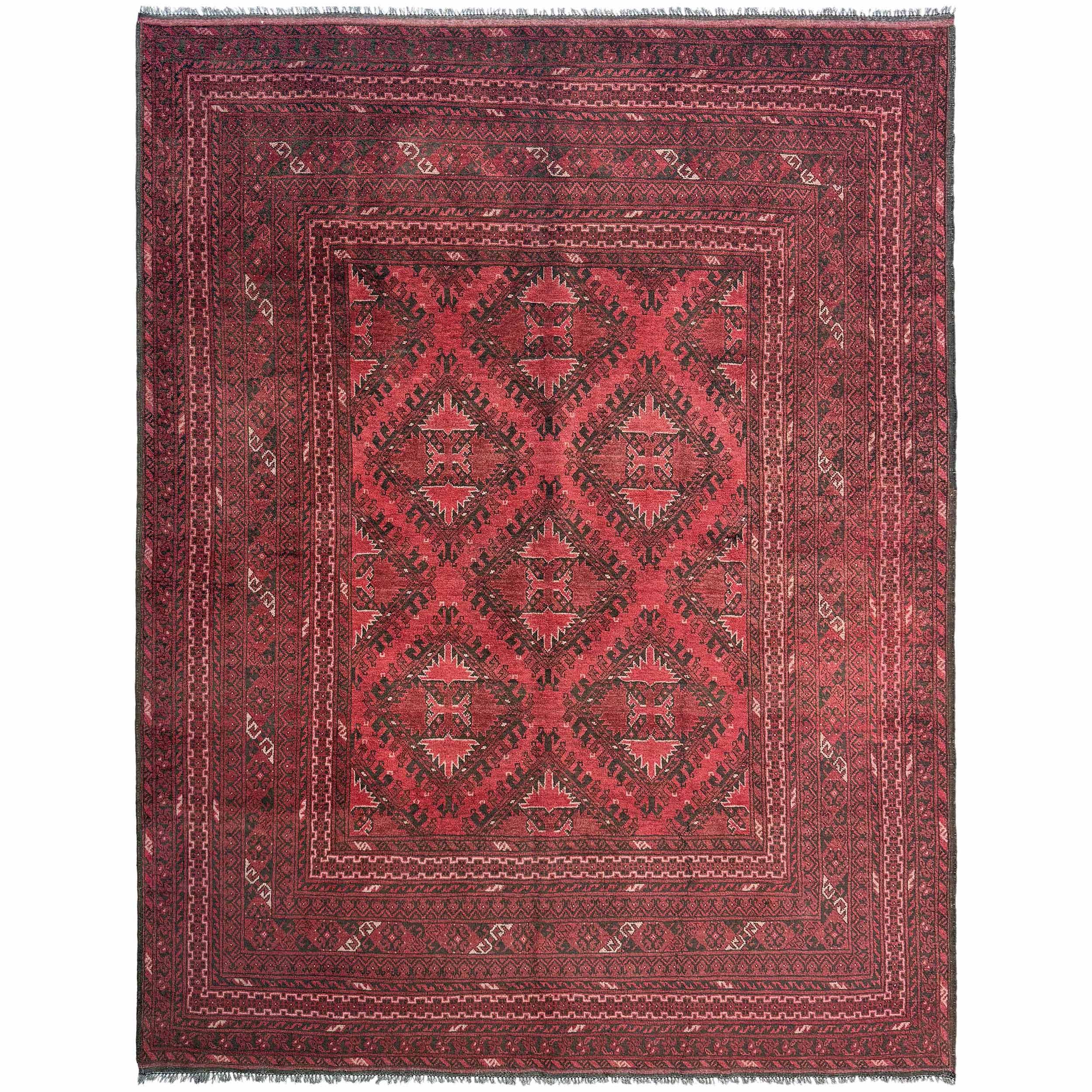 Handmade Khal Mohammadi Rugs | Afghan Deep Red Tribal Wool Rugs