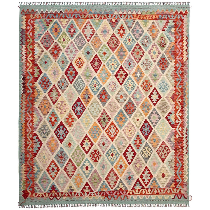 Afghan Vegetable Kilim Rug 8' 5" x 10' 0" Flat-Weave