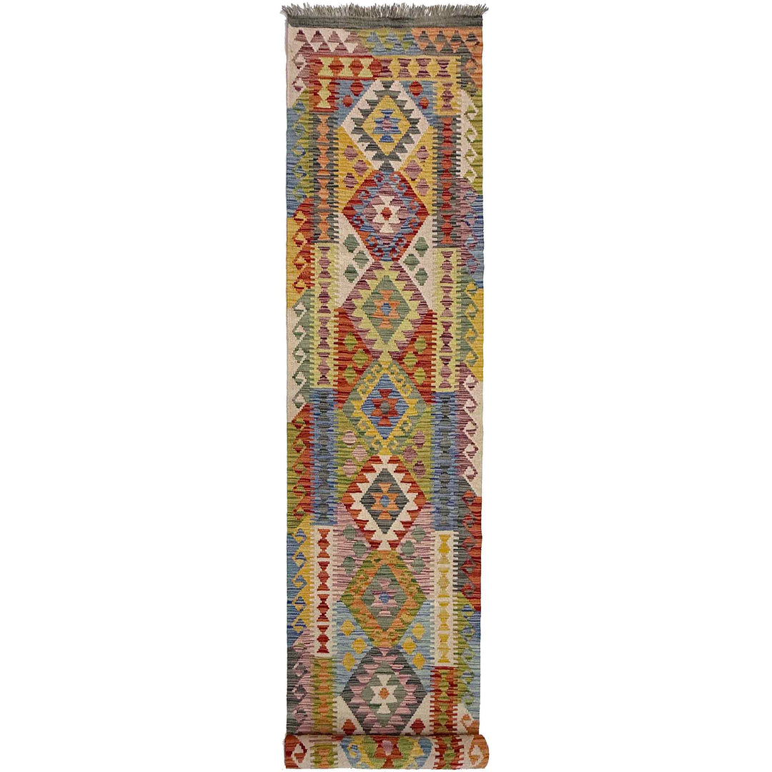 Afghan Kilim Rug 2' 6" x 12' 11" Flat-Weave