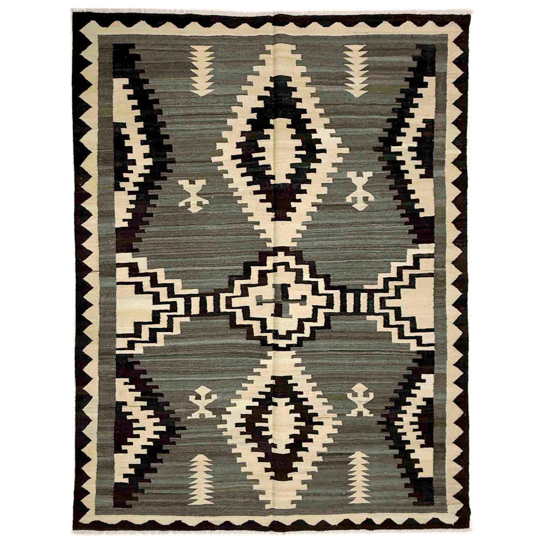 Afghan Vegetable Kilim Rug 5' 7" x 7' 11" Flat-Weave