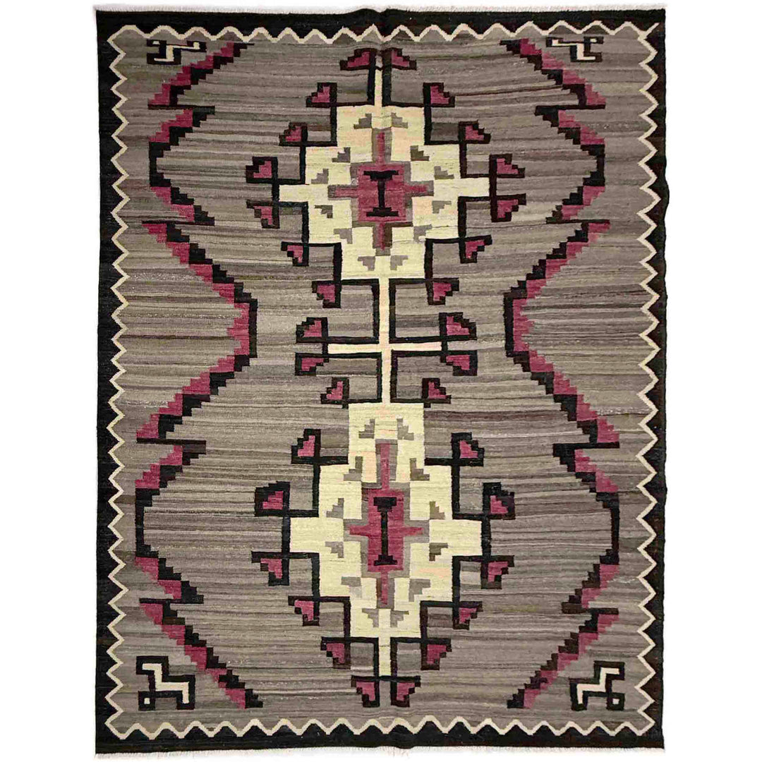 Hand Knotted Afghan Style Kilim 6' 6" x 8' 8" - No. AL105488
