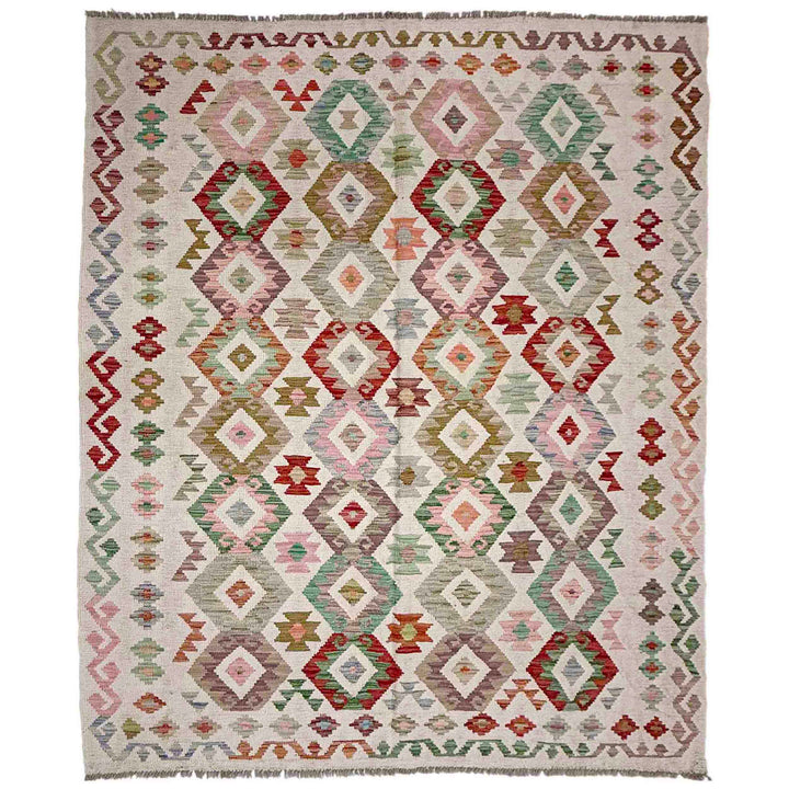 Afghan Vegetable Kilim Rug 5' 10" x 7' 7" Flat-Weave
