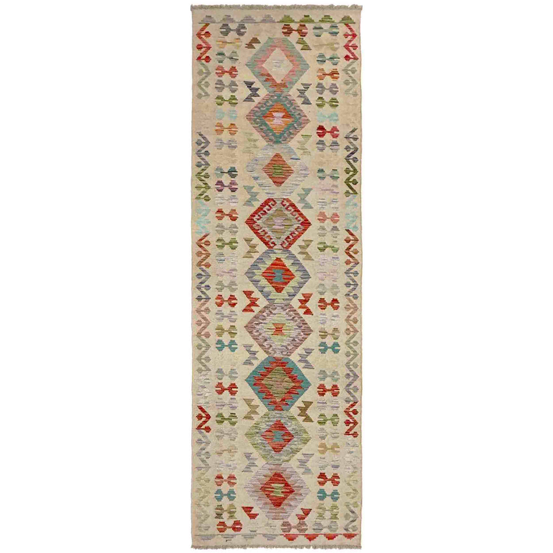 Afghan Vegetable Kilim Rug 2' 7" x 9' 8" Flat-Weave