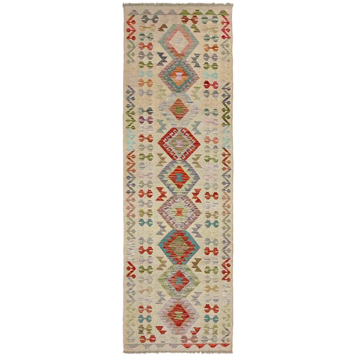 Afghan Vegetable Kilim Rug 2' 7" x 9' 8" Flat-Weave