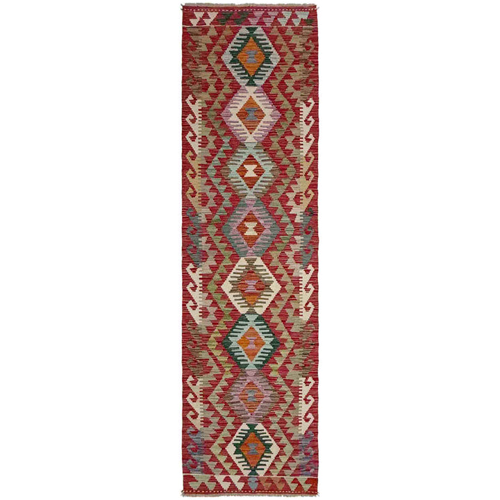 Afghan Vegetable Kilim Rug 2' 2" x 9' 6" Flat-Weave