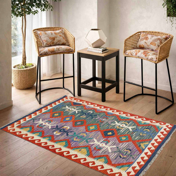 Hand Knotted Flatweave Kilim 3' 2" x 4' 11" - No. AL608025