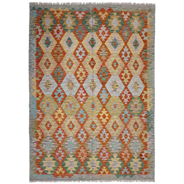 Hand Woven Wool Kelim 5' 7" x 8' 0" - No. AL472575