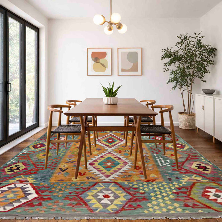 Hand Knotted Flatweave Kilim 6' 2" x 7' 11" - No. AL920043