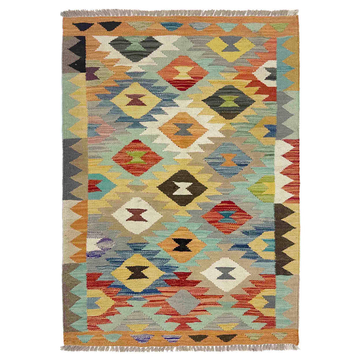 Hand Knotted Afghan Style Kilim 2' 7" x 4' 0" - No. AL668365