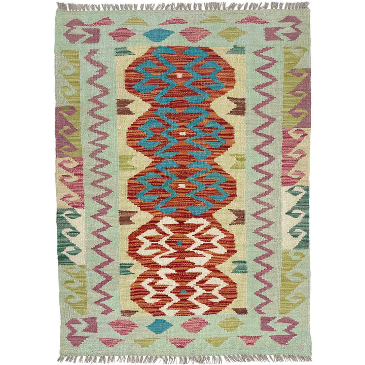 Hand Woven Wool Kelim 2' 7" x 4' 0" - No. AL896072