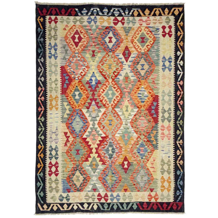 Hand Made Afghan Kilim 5' 9" x 7' 9" - No. AL271302