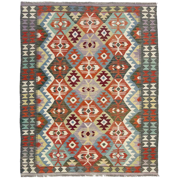 Handmade Vegetable Kilim 4' 11" x 6' 6" - No. AL354875